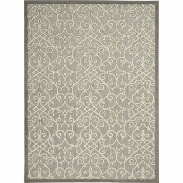8 x 11 ft. Natural & Gray Indoor & Outdoor Area Rug, Homeroots, Mfr#: 385053